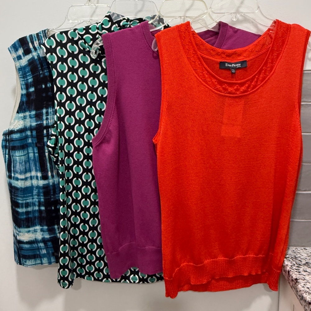 4 Nice Sleeveless Tops/Shells, Size XLP, New Condition